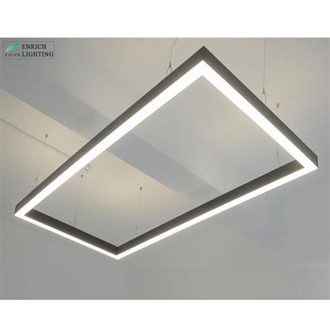 light fixture linear suspended with metal box look|large rectangle suspension led light.